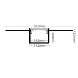 LED Flexprofil RECESSED 14 · 2 m · biegsam · für Trockenbau