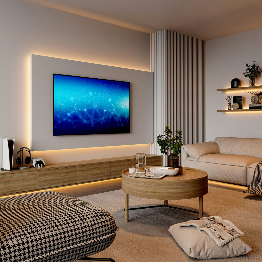 Wohnzimmer mit LED-Beleuchtung