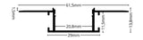 LED Einbauprofil RECESSED 5 · 2 m · für Trockenbau