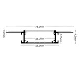 LED Einbauprofil RECESSED 8 · 2 m · für Trockenbau