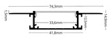 LED Einbauprofil RECESSED 8 · 2 m · für Trockenbau