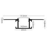 LED Einbauprofil RECESSED 9 – Querschnitt mit Abdeckung