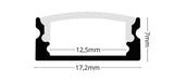 LED Aluprofil SURFACE 1 · 2 m · silber eloxiert